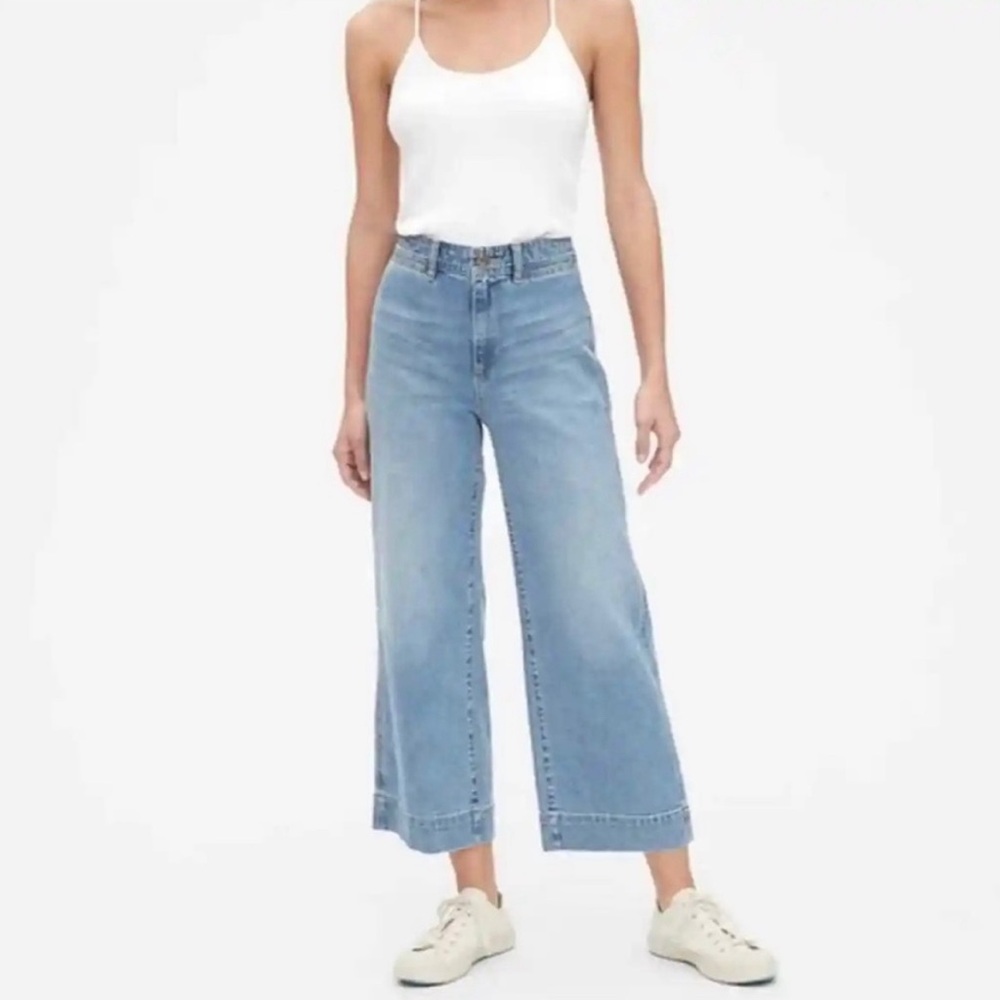 Gap High Rise Wide Leg Crop Jeans Size 8/29